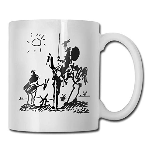 Taza de café Picasso Don Quijote, taza de café de 325 ml, divertida taza de café, taza de té, regalo de cumpleaños para hombres y mujeres