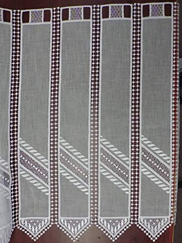 TEXTIL ITANA Visillo HOLANDES Cortina Cafe Guipure Diagonal Blanco Palas 10,5CM (Alto 150 X Pala 10,5)