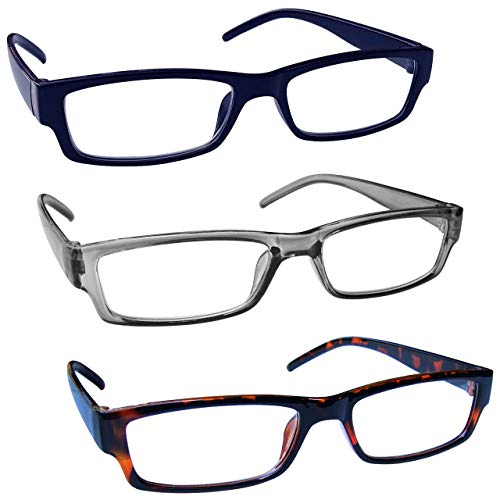 The Reading Glasses Company Gafas De Lectura Azul Gris Marrón Ligero Cómodo Lectores Valor Pack 3 Hombres Mujeres Rrr32-372 +1,00 3 Unidades 88 g