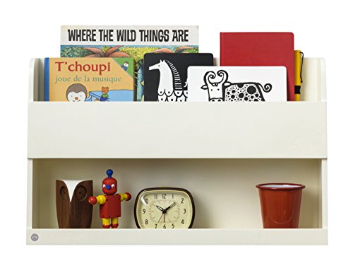 Tidy Books ® Estante para cama litera, Estanterias flotantes, Librería infantil, Madera, Color crema, 33 x 53 x 12 cm, ECO friendly, Hecho a mano, Original Bunk Bed Buddy™