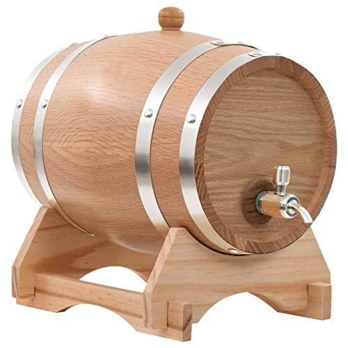 Tidyard Barril de Vino con Grifo Madera Roble Macizo 6 L