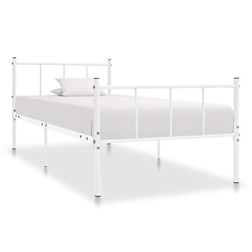 Tidyard Estructura de Cama de Metal Blanco 90x200 cm