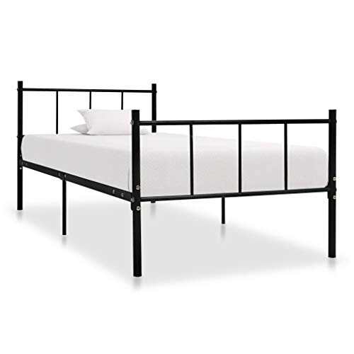 Tidyard Estructura de Cama de Metal Negro 100x200 cm