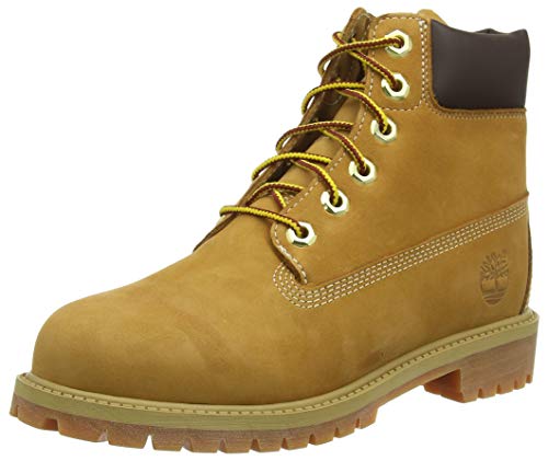 Timberland 6 In Premium Waterproof, Botas Unisex Niños, Amarillo (Wheat Nubuck), 33 EU