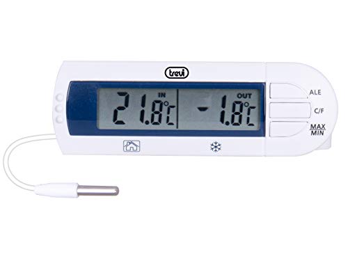 Trevi, Blanco TE 3012 - Termómetro digital para frigorífico, amplia gama de medición, alarma de aumento de temperatura con sonido, sensor de cable, único