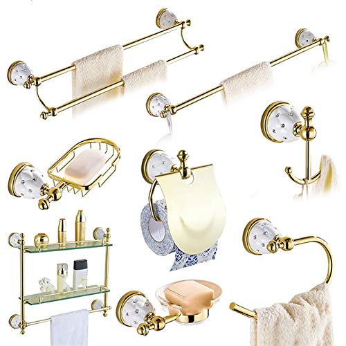 U/D Sygjal Conjunto de Hardware de baño Conjunto de Accesorios de baño Conjuntos de Hardware de Oro de latón de Cristal.