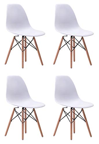 Un conjunto de cuatro sillas, estilo nórdico, moderno sillón de madera maciza, adecuado para sala de estar, cocina, oficina y otros lugares.