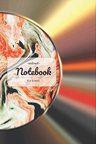 Unlined Notebook: Unruled / Plain / Blank Notebook | 6 x 9 inches | 62 pages | 31 sheets | Place for Date & Numbered pages | Marble & Metal Design Glossy Cover (Unlined Notebooks)