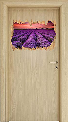 UYEDSR Pegatinas de Pared Maravilloso Avance de Madera de Lavanda provenzal en Apariencia 3D   Etiqueta de la Pared o Etiqueta de la Puerta Etiqueta de la Pared decoración de la Pared 62x42cm