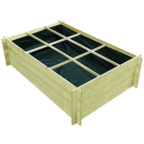 vidaXL Arriate Cuadrado de Madera de Pino Impregnada 150x100x40 cm Macetero