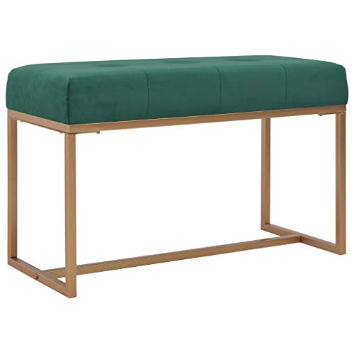 vidaXL Banco Asiento Silla Sillón Taburete Banquillo Mueble Mobiliario de Hogar Salón Cocina Bar Casa Patio 80 cm Terciopelo Verde