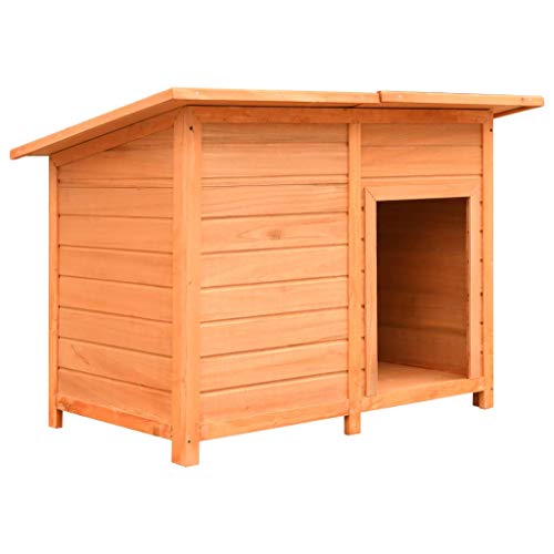 vidaXL Madera Maciza Pino Caseta Perros Abeto 120x77x86 Perrera Jaula Mascota