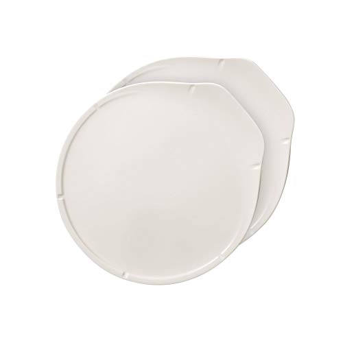 Villeroy & Boch Pizza Passion Plato de pizza, Set de 2, 33x31,5x3 cm, Porcelana Premium, Blanco