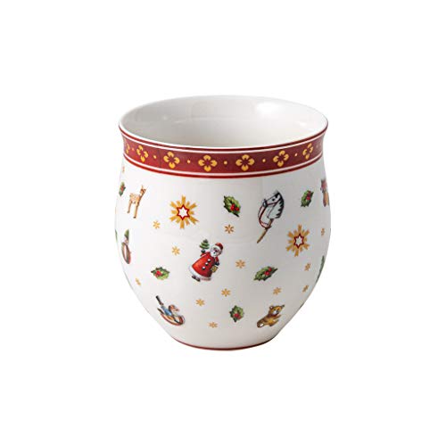 Villeroy & Boch - Toy's Delight vaso sin asa, taza festiva para café y té, porcelana Premium, multicolor/dorado/blanco, 290 ml