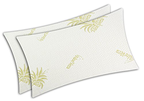 V.I.P. Very Important Pillow V.I.P. - Par de Fundas de Almohada de Aloe Vera elásticas con Cremallera para Almohada de 50 x 80 cm, Fabricadas en Italia, poliéster, Blanco Tejido Jacquard bielástico