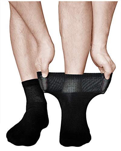 vitsocks Calcetines Acolchados Diabéticos Hombre (3 PARES) Pies Cansados Doloridos, negro, 44-46