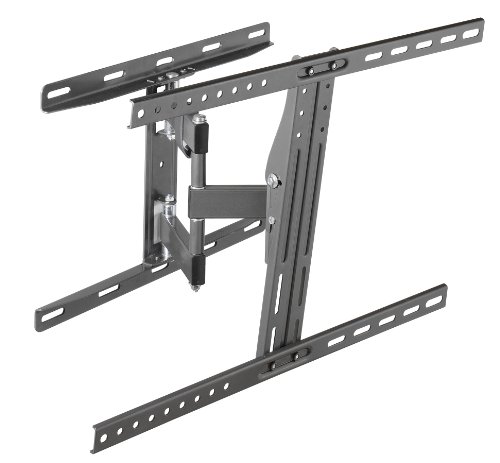 Vivanco WM 5545 - Soporte flexible de pared para diagonal de pantalla (VESA 200 x 200, 20 kg, inclinable 10º, giratorio 90º), color negro