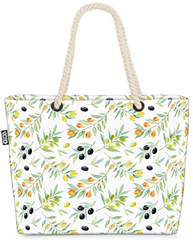 VOID Aceitunas de Verano Bolsa de Playa 58x38x16cm 23L Shopper Bolsa de Viaje Compras Beach Bag Bolso