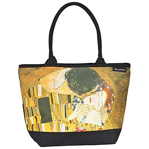 VON LILIENFELD Bolsa Compra Shopper Grande de Playa Bandolera Mujer Arte Gustav Klimt: El beso