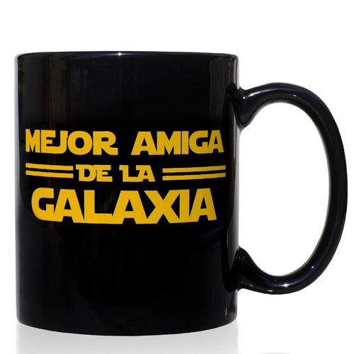 VOODOO ISLAND Taza mug Desayuno de cerámica Negra 32 cl. Modelo Mejor Amiga de la Galaxia