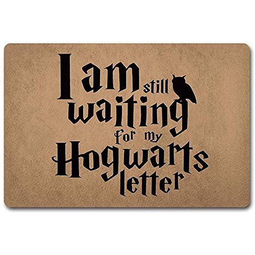 WHEYT Bienvenido Felpudos Todavía Estoy Esperando mi Carta de Hogwarts Felpudo de Harry Cotizaciones de Harry Potter Felpudo Alfombras de Puerta de Hogwarts 40 X 60 Cm Hola Felpudo