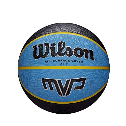 Wilson WTB9017XB07 Pelota de Baloncesto MVP Caucho Interior y Exterior, Unisex-Adult, Negro/Azul, 7