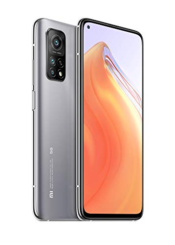 Xiaomi Mi 10T Smartphone 8GB+128GB, Snapdragon 865, 64MP Cámara, Pantalla DotDisplay de 6.67", 5000mAh batería, Soporte NFC, Versión Global (Plata)