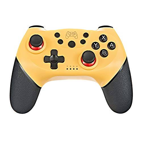 XINX Nueva Palanca de Mando inalámbrico Bluetooth Gamepad con 6-Eje del Mango para el Interruptor para el Interruptor Pro Accesorios Consola,Amarillo