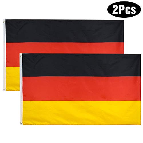 YHmall 2pcs Bandera Alemana 150x90 cm/Bandera Francesa/Bandera Española/Bandera Italiana, Bandera de Conferencia, Bandera de Jardín, Bandera de Desfile, Bandera de Fútbol