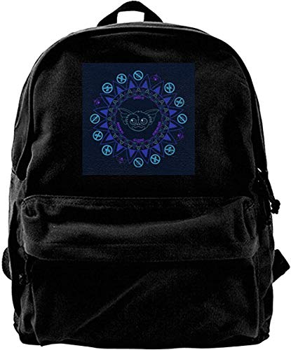 Yuanmeiju Mochila de Lona Gremlins Gizmo Mandala Mochila Gimnasio Senderismo Laptop Bolso de Hombro Mochila para Hombres Mujeres