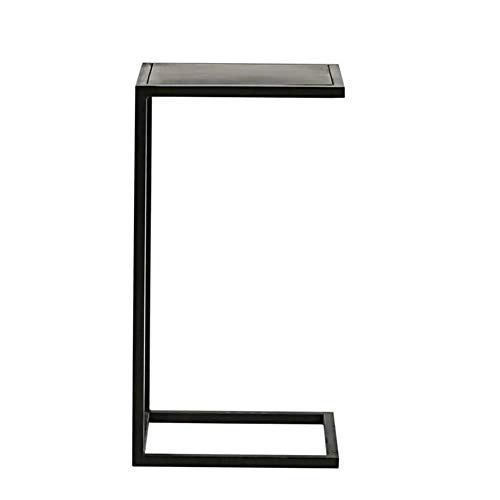 YUMEIGE-MESAS Mesa Auxiliar En Forma De C, Mesa Auxiliar De Metal, Sofá Dormitorio Mesa De Café, Expositor Pequeño, Negro (Color : Black, Size : 15.74 * 15.74 * 23.62in)