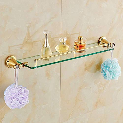 ZfgG Cuarto de baño Estante de Vidrio, Cristal balda, Barra de baño, Rectangular de Almacenamiento en Rack de Ducha, baño de Montaje en Pared Estante de Vidrio (Size : 60cm)