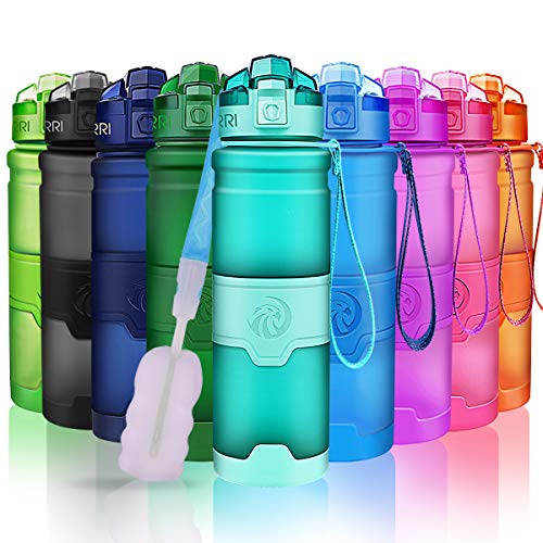 ZORRI Botella de Agua Deportiva a Prueba de Fugas| Sin BPA-Tritan Reutilizable Plástico Ecológico Botellas |1000ml/700ml/500ml,para Niños Adulto,Apertura con un Solo botón-Gimnasio,Senderismo,Colegio