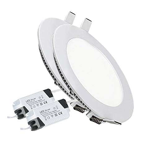 12W Luz de Techo Empotrada LED Redondo Panel de Luz Led Downlight Destacar Iluminación Cocina Baño Corredor 6500K Cool White Tamaño del Agujero 15.5CM