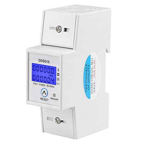 5-80A 230V Digital Reinicio Retroiluminado MonofáSico Medidor de EnergíA EléCtrica Montaje En Riel 50Hz Dds015 Lcd MonofáSico Medidor de EnergíA Medidor de Vatios Din