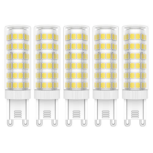 5X G9 LED Bombillas 7W LED Lámpara 76 SMD 2835LEDs Bombilla Lámpara Blanco Frío 6000K Super Brillante 650LM LED Lamps AC220V-240V