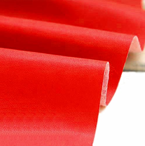 A-Express Cuero de imitación Tela Cuero sintético Vinilo Paño de cuero Material de tela 140cm de ancho - Rojo 1 Metro (100cm x 140cm)