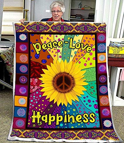 AEMAPE Blanket Hippie Peace Love Happiness Manta Regalos