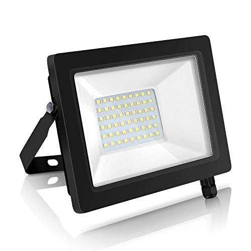 Aigostar - Focos Led Exterior 30W IP65, Luz Blanca Fría 6400K, 2700lm, Floodlight Led Foco Exterior Iluminación para Patio, Camino, Jardín, Almacén, Diseño estrecho en color Negro