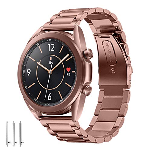 Aimtel - Pulsera compatible con Samsung Galaxy Watch 3, 41 mm, correa de acero inoxidable y metal, accesorio compatible con Samsung Galaxy Watch 3, 41 mm (bronce)