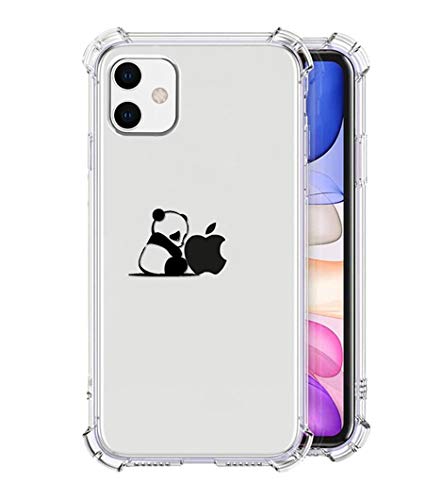 Alihtte Funda transparente compatible con Apple iPhone 12/12 Pro, funda de una sola pieza, transparente, de silicona TPU fina, antigolpes, dibujos animados, carcasa transparente