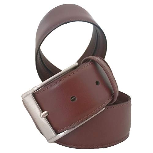 almela - Cinturón Hombre Cremallera Interior - Piel Legitima - Billetero interno - 4cm ancho - Viaje Seguro - 40mm - Money Men Belt (Marrón claro, 90)