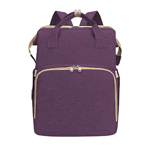 Angle-w diseño Elegante, Viajes Sencillos, Organizador Bolsas Mochila Pañal Portátil Cuna Plegable Cuna Bolsa Mamá Vamos mas lejos (Color : Purple, Size : A)