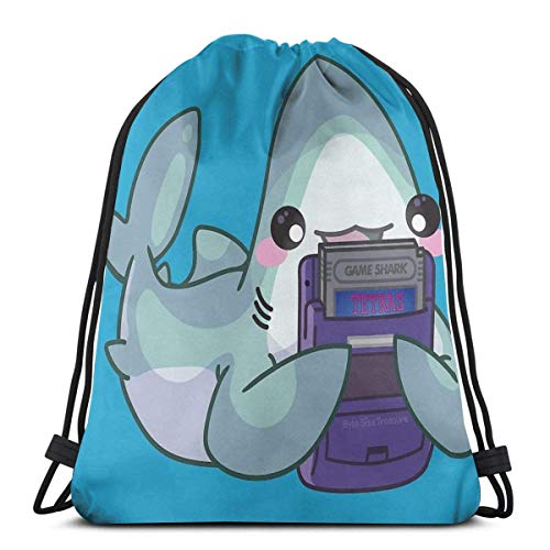 ¡AOOEDM Gamershark Gameboy Playtime! Mochila deportiva Mochila con cordón Bolsa de gimnasio Saco