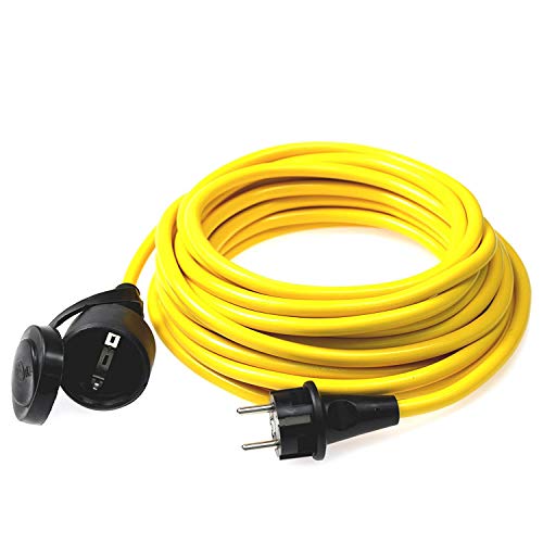 AS Schwabe 60350 - Cable alargador (5 m, K35 AT-N07 V3V3-F 3G1,5, IP44 en exteriores), color amarillo