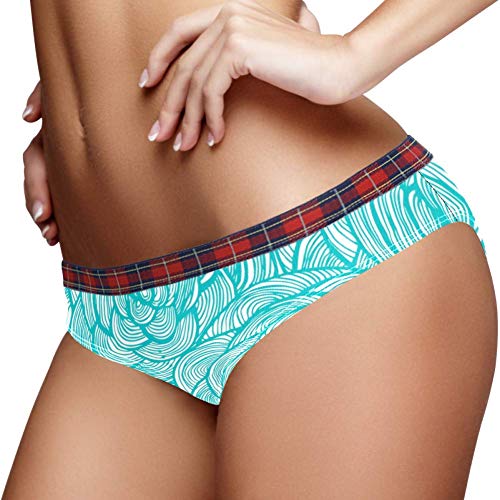 Bennigiry - Calzoncillos elásticos para mujer, diseño de mármol azul turquesa multicolor XXL