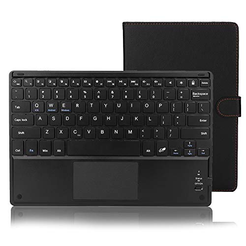 Bluetooth Touchpad Teclado con estuche - Soporte para teclado inalámbrico Estuche adecuado para 9.7-10 pulgadas Tablet PC: la batería de gran capacidad permite trabajar durante 100 horas continuas