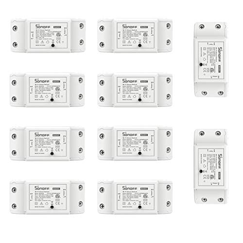 Blxecky Sonoff Basic R2 Bricolaje Inteligente WiFi General Modificación de Control Remoto de Potencia Cierre con Smart APP(10 pack)