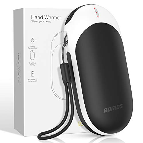 BOIROS Calentador de Mano Calienta Manos Recargable USB Power Bank de 9000mAh Calientamanos Electrónico de Bolsillo Calentadores de Mano para Acampada y Marcha Regalos para Acción de Gracias, Navidad