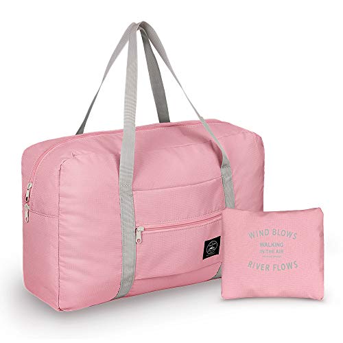 Bolsa de Viaje Plegable, Bolsa de Viaje Impermeable Simboom Bolsa de Equipaje Plegable Bolsa de Mano Equipaje Para el Gimnasio Deportivo Compras Weekender Pernoctación, Rosado